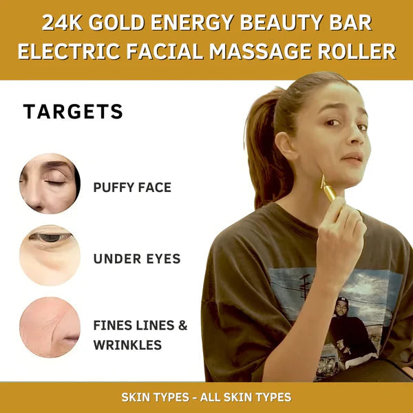 🔥HOT SALE🔥24K Gold Energy Beauty Bar Electric Facial Massage Roller(60%OFF)