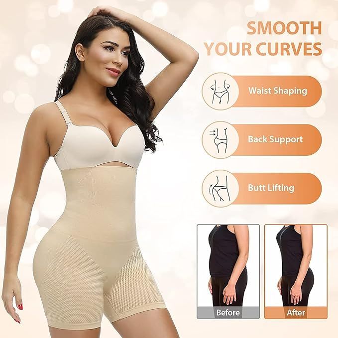 4-in-1 Shaper - Quick Slim Shape Wear Tummy, Back, Thighs, Hips - Black/Efffective Seamless Tummy Tucker